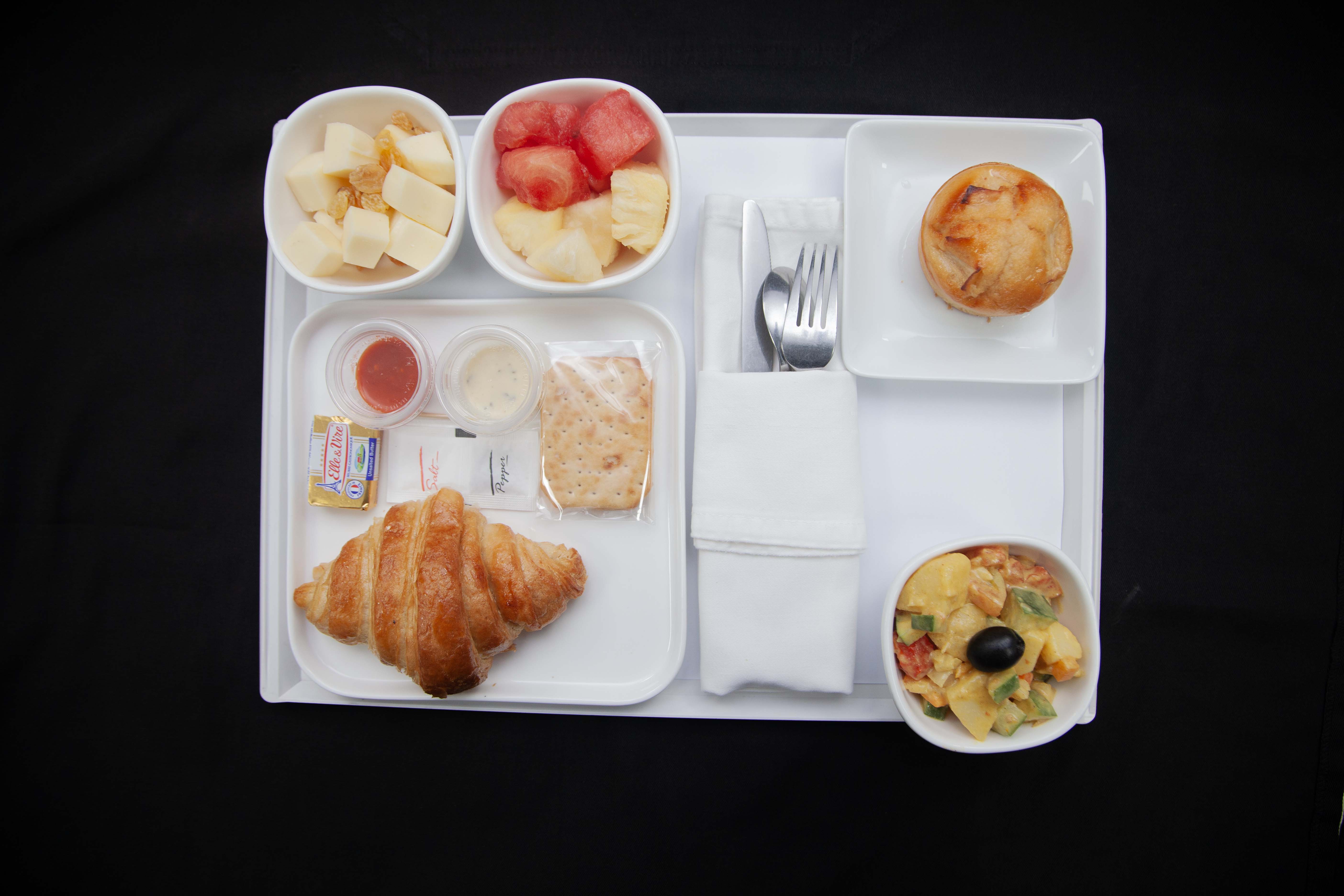 Présentation du menu de catering pour vols commerciaux